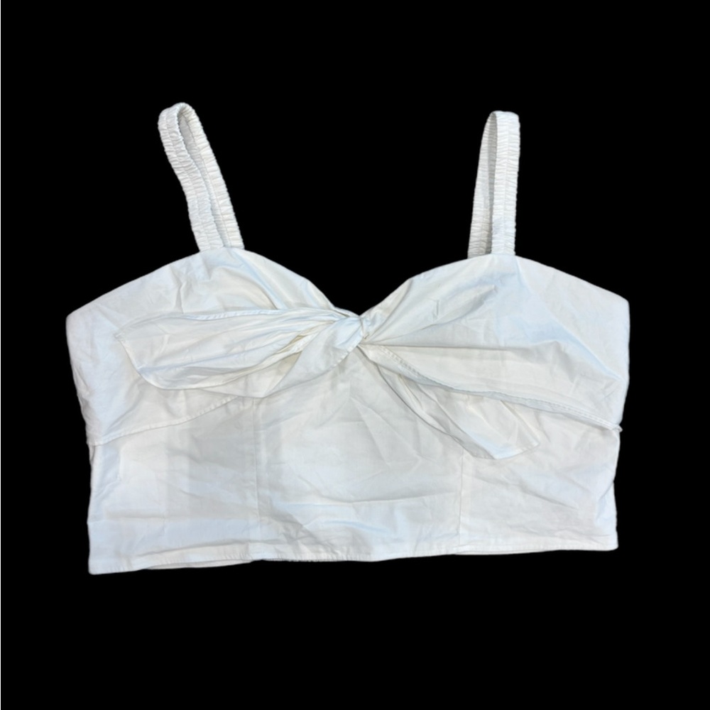 Express White Bow Crop Top